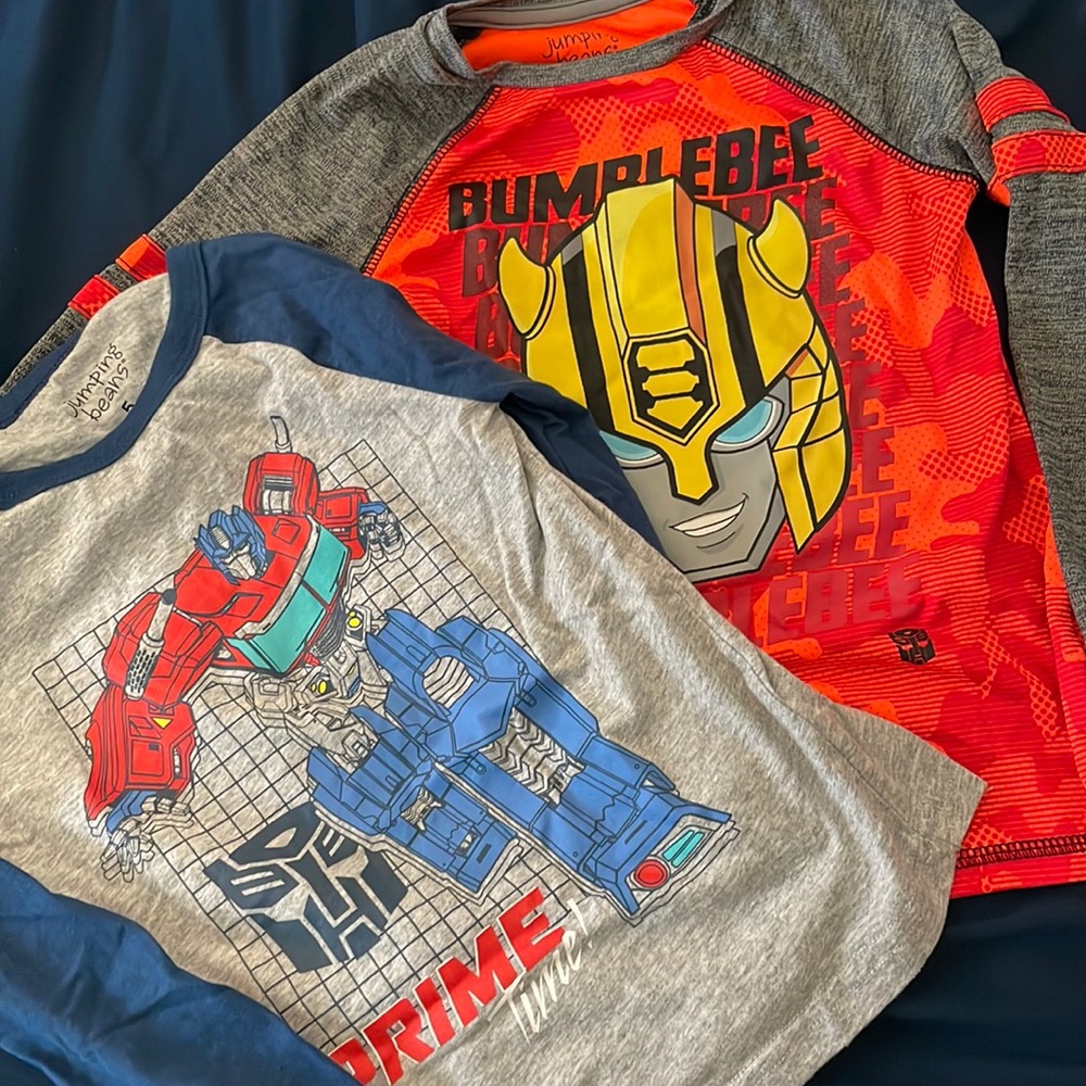 Transformers shirts boys size 5
